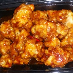 Cathay Wok - I love the General Gou chicken here, it's made w all white meat and has a nice spicy kick to the glaze, not too overwhelming. YUM