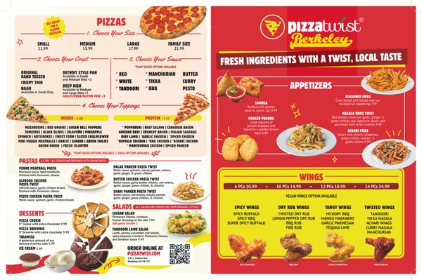 Menu photo 2 Pizza Twist Berkeley, CA Menu photo 2 Pizza Twist Berkeley, CA
