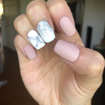 Pearl Nails - Right hand - matte pink, ombré glitter, and marble design - Nail Salons Near Me - Rosemead, California Pearl Nails - Right hand - matte pink, ombré glitter, and marble design - Nail Salons Near Me - Rosemead, California