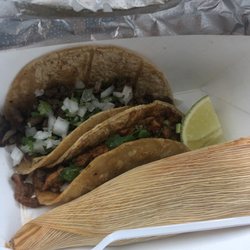 Lalo's Tacos - Carne asada taco, Al pastor taco, pork tamale