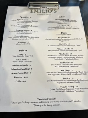 Menu photo 5 Emilio’s Wood Fire Pizza Nutley, NJ
