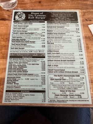 Menu photo 1 The Raft Fair Haven, MI