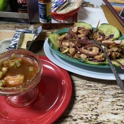 Ma Lupe's - Mini shrimp cocktail and seafood medley.