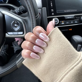 Sun Nails - Pink French tip + chrome - Nail Salons Near Me - Los Angeles, California Sun Nails - Pink French tip + chrome - Nail Salons Near Me - Los Angeles, California