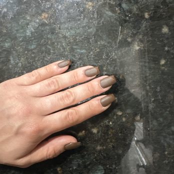 Vivid Touch Nails & Spa - brown matte coffin with shiny french tip - Nail Salons Near Me - Vero Beach, Florida Vivid Touch Nails & Spa - brown matte coffin with shiny french tip - Nail Salons Near Me - Vero Beach, Florida