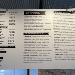Ollie’s Coffee & Cafe - Menu-drinks and hot sandwiches