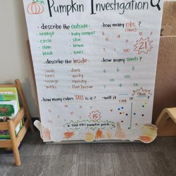 Mariners Church Preschool - It's all about the pumpkin! Children take part in classroom community chats that help with self confidence and discovery.