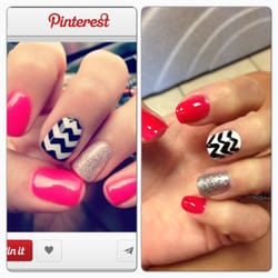 Magic Nails - Picture on the left is what I wanted. Picture on the right is what I got! The Chevron was hideous!!!!