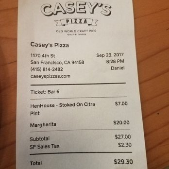 Casey's Pizza - Overpriced. Overrated. - Pizza Near Me - San Francisco, California Casey's Pizza - Overpriced. Overrated. - Pizza Near Me - San Francisco, California
