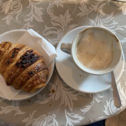 Pasticceria Vannelli - Chocolate croissant with a cappuccino.