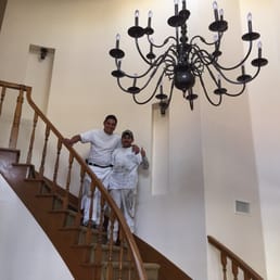 The guys with my "new" chandelier and freshly painted entryway! The guys with my "new" chandelier and freshly painted entryway!