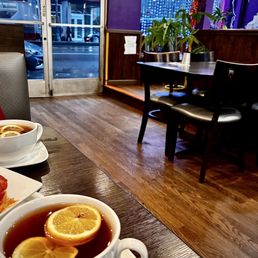 hot cup of ling cha (honey lemon tea) on a cold SF day - bliss. hot cup of ling cha (honey lemon tea) on a cold SF day - bliss.