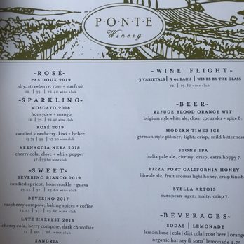 The Restaurant at Ponte - Menu 10/20 - New American Near Me - Temecula, California