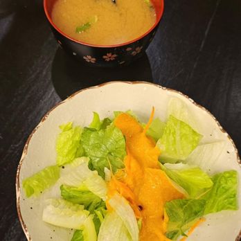 Hanami - Salad and miso soup - Sushi Bars Near Me - Merrick, New York