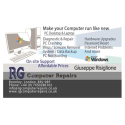 RG Computer Repairs - Business Card