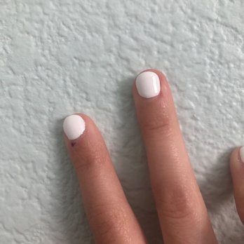 L&Q Nails - One on index visibly seen. Middle finger to the right bled during cuticle cutting. - Nail Salons Near Me - Portland, Oregon