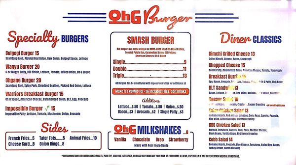 Menu photo 2 Oh G Burger Oakland, CA Menu photo 2 Oh G Burger Oakland, CA