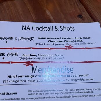 Tiki On 18th - Holiday menu - Tiki Bars Near Me - Washington, DC, District of Columbia