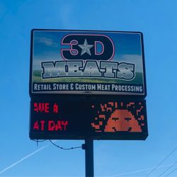 3-D Meats - Outdoor sign