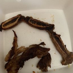 Burnt and not edible short ribs...my dog would NOT EAT THIS CRAP!! Burnt and not edible short ribs...my dog would NOT EAT THIS CRAP!!