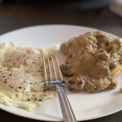 Fry's - Sausage Biscuits & Gravy with Over Medium Eggs
