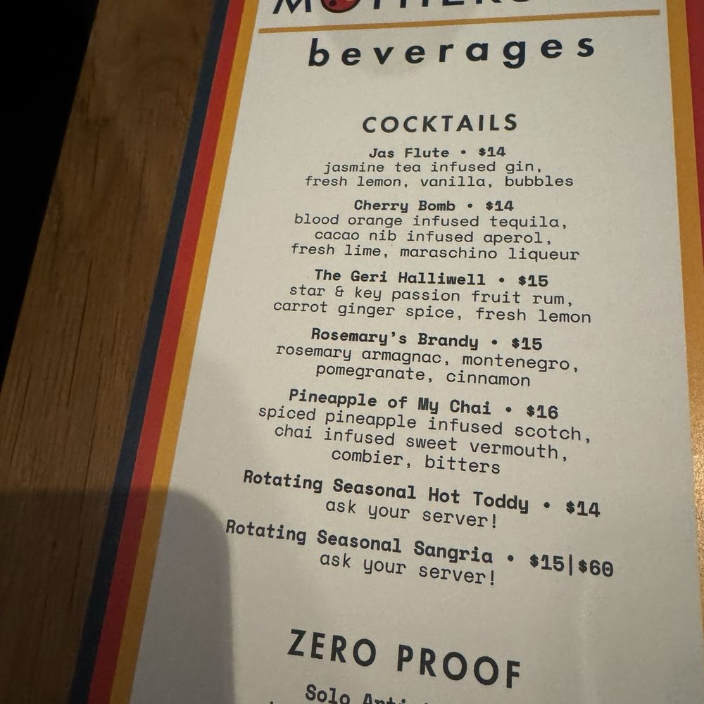 Mothership - Cocktail menu - New American Near Me - Cambridge, Massachusetts Mothership - Cocktail menu - New American Near Me - Cambridge, Massachusetts