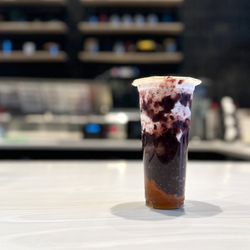 The Alley - Original purple rice yogurt (50% sweet) - added aloe vera & extra purple rice (aka black rice) - yum!
