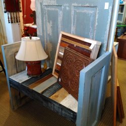 Generations Consignment Interiors - Re-purposed door to bench