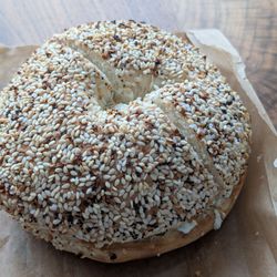 Cassidys Corner Cafe - Everything bagel with jalapeno cream cheese
