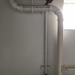 New plumbing from kitchen sink