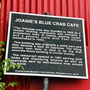 Joanie's Blue Crab Cafe - Seafood Near Me - Ochopee, Florida Joanie's Blue Crab Cafe - Seafood Near Me - Ochopee, Florida