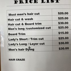 Hair Craze - January 2023 Prices