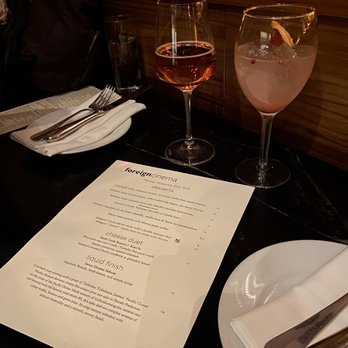 Foreign Cinema - Sitting at the bar with our drinks - Breakfast & Brunch Near Me - San Francisco, California
