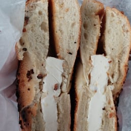 My everything bagel, toasted with cream cheese... My everything bagel, toasted with cream cheese...