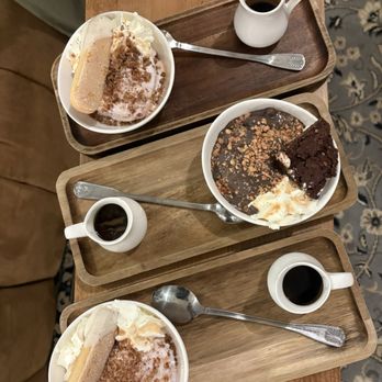 Perets Dessert & Coffee Bar - Love me lavender x2 and Cookie Monster affogatos - Desserts Near Me - Oklahoma City, Oklahoma
