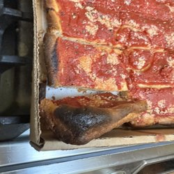 Amalfi Pizza - All of the outside edges of the tomato pie were burnt and rock hard.
