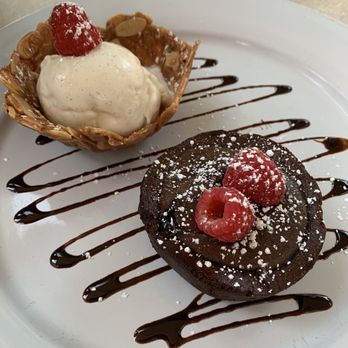 PortaBella - Lava cake with vanilla bean ice cream - Mediterranean Near Me - Carmel, California PortaBella - Lava cake with vanilla bean ice cream - Mediterranean Near Me - Carmel, California