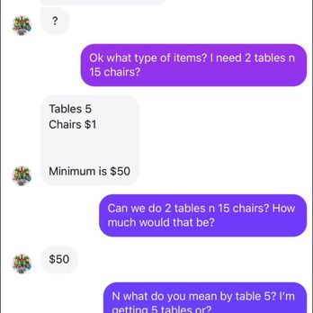 Culichi Party Rentals - my boyfriends messages with the owner: - Party Equipment Rentals Near Me