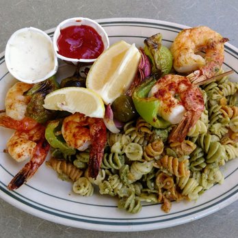 Carpo's Restaurant - Shrimp Skewers with pasta - American Near Me - Soquel, California Carpo's Restaurant - Shrimp Skewers with pasta - American Near Me - Soquel, California