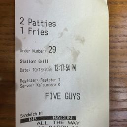 Receipt of my order Receipt of my order
