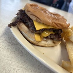 Korner Restaurant - Double cheeseburger, ketchup, mayo, onion