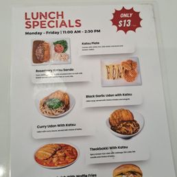 Lunch Specials Menu Lunch Specials Menu