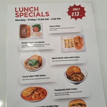 Katsu Bar - Lunch Specials Menu - Japanese Curry Near Me - Chino, California Katsu Bar - Lunch Specials Menu - Japanese Curry Near Me - Chino, California