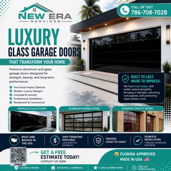 New Era Services - Luxury Garage Doors
Regular, Frameless and of course for Commercial buildings!
Your Favorite, Local & Trustful Garage Door Company. - Garage Door Services Near Me New Era Services - Luxury Garage Doors
Regular, Frameless and of course for Commercial buildings!
Your Favorite, Local & Trustful Garage Door Company. - Garage Door Services Near Me