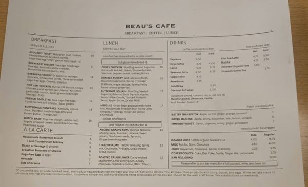 Menu photo 6 Beau's cafe Lexington, KY