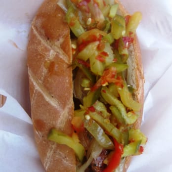 Link N Hops - Duck, Bacon w/jalapeno..... topped with Spicy Pickles & Grilled Onions - Beer Bar Near Me - Los Angeles, California Link N Hops - Duck, Bacon w/jalapeno..... topped with Spicy Pickles & Grilled Onions - Beer Bar Near Me - Los Angeles, California