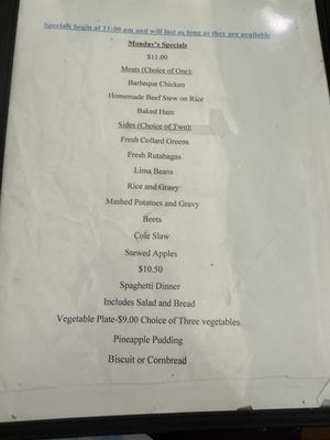 Menu photo 1 Summerton Diner Summerton, SC
