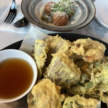Garcon De Donburi - Arancini and vegetable tempura - French Near Me - Olympia, Washington Garcon De Donburi - Arancini and vegetable tempura - French Near Me - Olympia, Washington