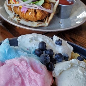 The Hutton - Unicorn Waffle & Fried BBQ Chicken Sandwich - New American Near Me - Jersey City, New Jersey