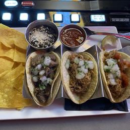 Taco Tuesday! 3 tacos; Steak & Carnitas. So good! $9.00+tax. Taco Tuesday! 3 tacos; Steak & Carnitas. So good! $9.00+tax.